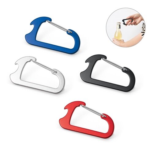 CLOSE. Karabiner aus Aluminium mi Kapselöffner