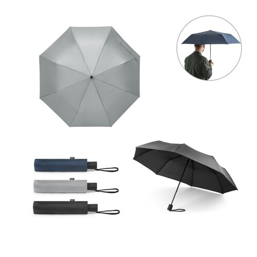 CIMONE. Faltbarer Regenschirm aus recyceltem Polyester (100% rPET) 190T Pongé mit automatischer Öffnung