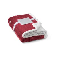 HEIDEN Wendbare Fleecedecke 190 gm mit Satinband und personalisierter Karte