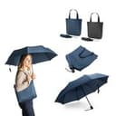SKYLAR. 2-in-1-Regenschirm mit Einkaufstasche inklusive. Dieser ist aus recyceltem Polyester