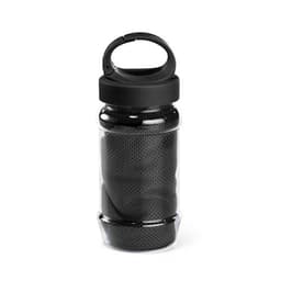 ARTX PLUS. Sporthandtuch aus Polyamid und Polyester mit Flasche (440 mL) aus PP und PET und einem integrierten Karabinerhaken am Deckel – Bild 1