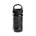 ARTX PLUS. Sporthandtuch aus Polyamid und Polyester mit Flasche (440 mL) aus PP und PET und einem integrierten Karabinerhaken am Deckel in schwarz