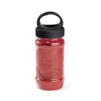 ARTX PLUS Sporthandtuch aus Polyamid und Polyester mit Flasche 440 mL aus PP und PET und einem integrierten Karabinerhaken am Deckel