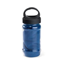 ARTX PLUS. Sporthandtuch aus Polyamid und Polyester mit Flasche (440 mL) aus PP und PET und einem integrierten Karabinerhaken am Deckel – Bild 1