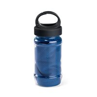 ARTX PLUS Sporthandtuch aus Polyamid und Polyester mit Flasche 440 mL aus PP und PET und einem integrierten Karabinerhaken am Deckel