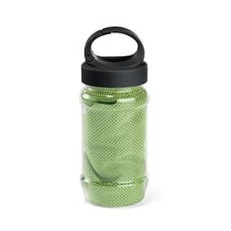 ARTX PLUS. Sporthandtuch aus Polyamid und Polyester mit Flasche (440 mL) aus PP und PET und einem integrierten Karabinerhaken am Deckel – Bild 1