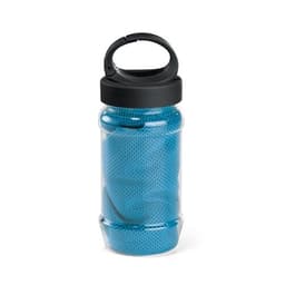 ARTX PLUS. Sporthandtuch aus Polyamid und Polyester mit Flasche (440 mL) aus PP und PET und einem integrierten Karabinerhaken am Deckel – Bild 1