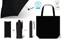 Taschenschirm mit Einkaufstasche SCHIRM  SHOPPER RPET