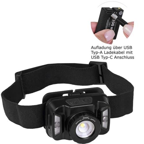 Aufladbare LED Stirnleuchte mit Sensorfunktion "Focus Head Light Charge 220 L"