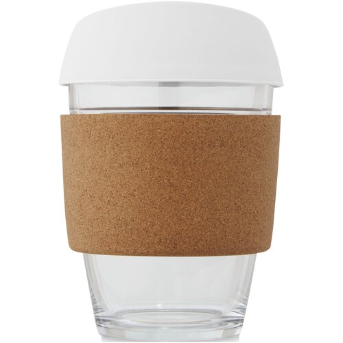 Lidan 360 ml Becher aus Borosilikatglas mit Korkgriff und Silikondeckel