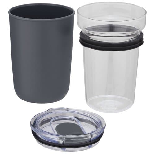 Bello 420 ml Glasbecher mit Außenwand aus recyceltem Kunststoff