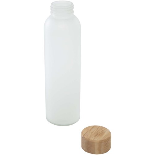 Lume 500 ml Flasche aus mattiertem Kalknatronglas mit Bambusdeckel