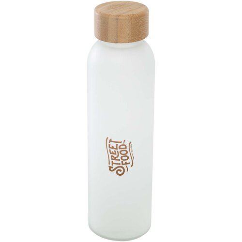 Lume 500 ml Flasche aus mattiertem Kalknatronglas mit Bambusdeckel