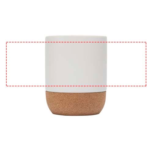 Bari 300 ml Sublimation Keramiktasse mit Korkdetails – Druckbeispiel Sublimation Tassen, Vollfarbig, 190 x 60 mm - rundum