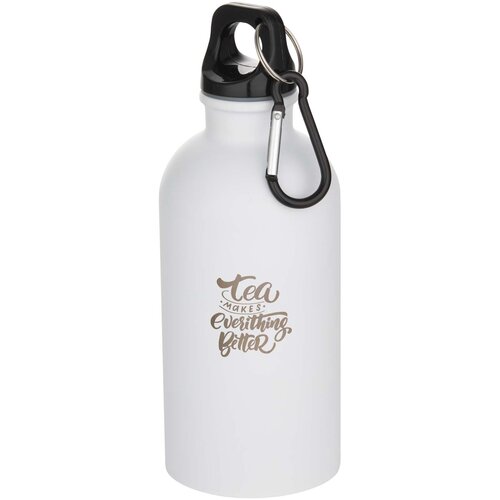 Oregon 400 ml matte RCS-zertifizierte einwandige Trinkflasche aus recyceltem Edelstahl mit Karabinerhaken