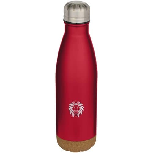 Cove 500 ml doppelwandige, vakuumisolierte Trinkflasche aus Edelstahl mit Korkdetails