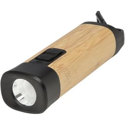 Kuma Taschenlampe aus Bambus und recyceltem RCS Kunststoff mit Karabinerhaken – Bild 1