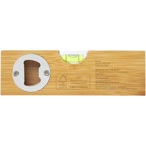 Flush Wasserwaage aus Bambus mit Flaschenöffner