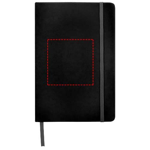 Spectrum A5 Notizbuch mit leeren Seiten – Druckbeispiel Farbprägung, 1-farbig, 80 x 80 mm - Vorderseite