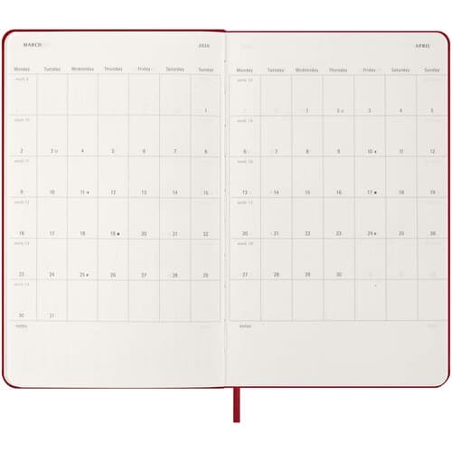 Moleskine Hardcover 12 Monate Wochenkalender L