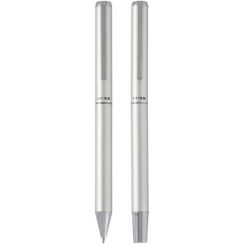 Lucetto Set mit Kugelschreiber und Tintenroller aus recyceltem Aluminium (schwarze Mine)
