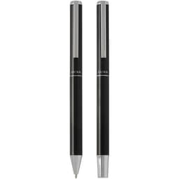 Lucetto Set mit Kugelschreiber und Tintenroller aus recyceltem Aluminium (schwarze Mine) – Bild 4