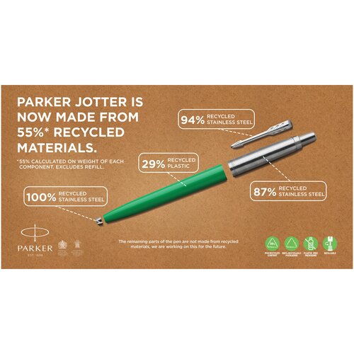 Parker Jotter Recycled Kugelschreiber (schwarze Mine)