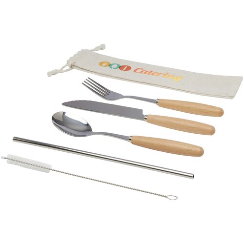 Root 5-teiliges Besteckset aus Edelstahl und Buchenholz