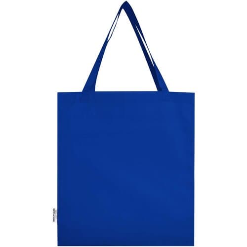 Madras 140 g/m² Baumwoll Tragetasche mit Seitenfalten aus GRS recycelter Baumwolle 12L
