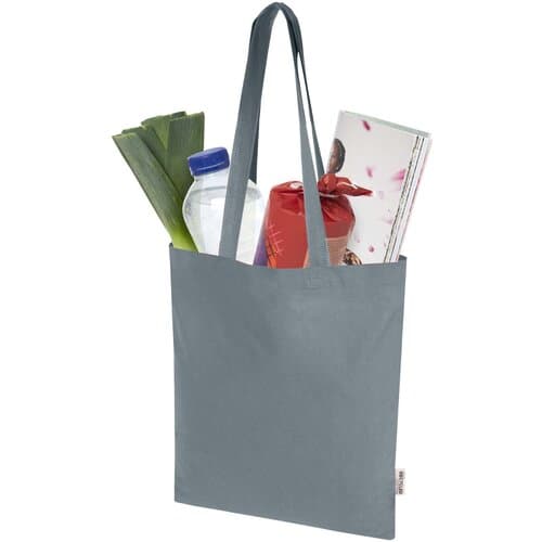 Madras Blend 140 g/m² Tragetasche aus GRS-recycelter Baumwolle 7L
