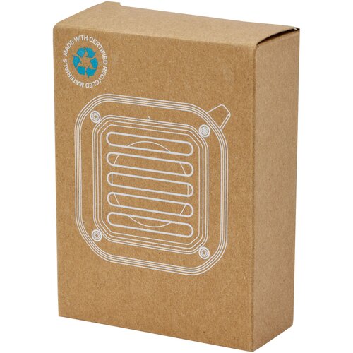 Solo 3W IPX5 Solar Bluetooth®-Lautsprecher aus recyceltem RCS Kunststoff mit Karabinerhaken