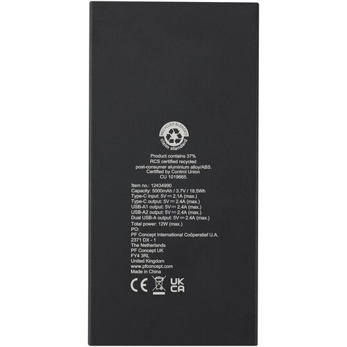 Connect 5000 mAh Powerbank aus recyceltem Aluminium