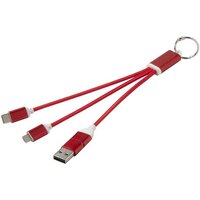 Metal 4in1 Ladekabel aus recyceltem Aluminium mit Schlüsselanhänger