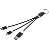 Metal 4in1 Ladekabel aus recyceltem Aluminium mit Schlüsselanhänger