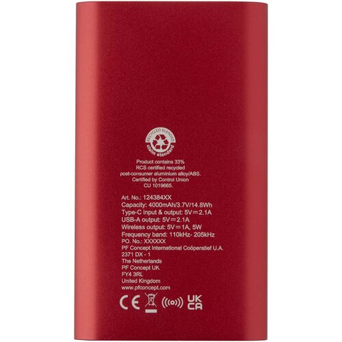 Juice 4000 mAh Typ-C kabellose Powerbank aus recyceltem Aluminium