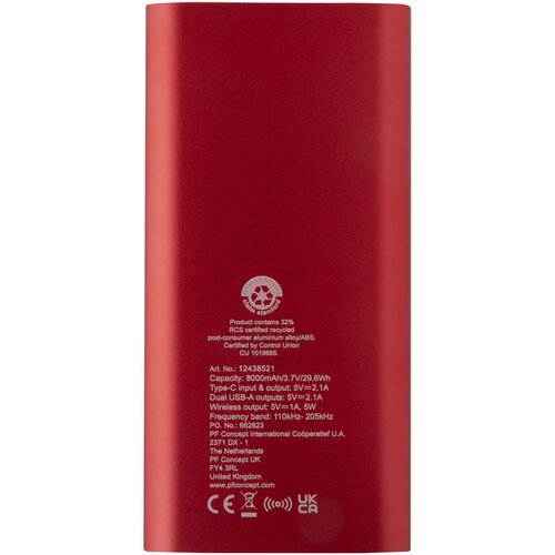 Juice 8000 mAh Typ-C kabellose Powerbank aus recyceltem Aluminium