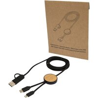 Chechia 150 cm 5in1 Kabel aus recyceltem Kunststoff für Datenübertragung und 27W Schnellladung mit Bambusdetails