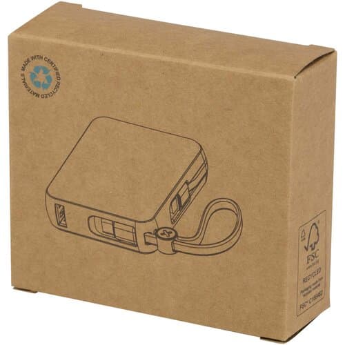 Acrux 35 W 10.000 mAh Tablet Powerbank mit integriertem Typ-C-Kabel aus recyceltem Kunststoff