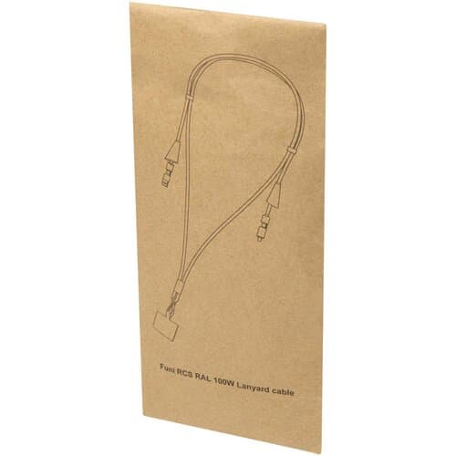 Funi 5 in 1 Lanyard Kabel aus recyceltem Kunststoff für Smartphones mit integrierter Datensynchronisierung und 100 W Schnellladefunktion