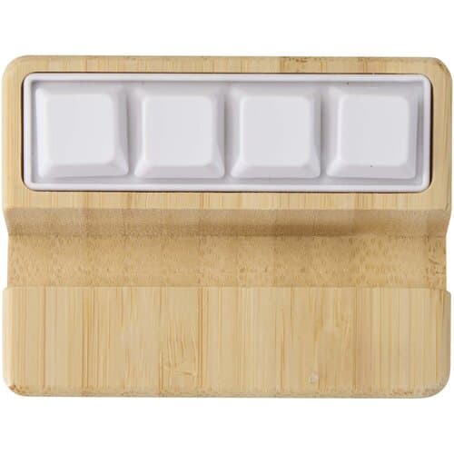 Algol Smartphonehalterung  aus recyceltem Kunststoff mit Fidget-Toy mit Bambusdetails