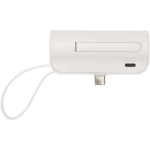 Alnair 10 W 5000 mAh Typ C Powerbank aus recyceltem Kunststoff mit integriertem Klappständer und 2 in 1 Kabel