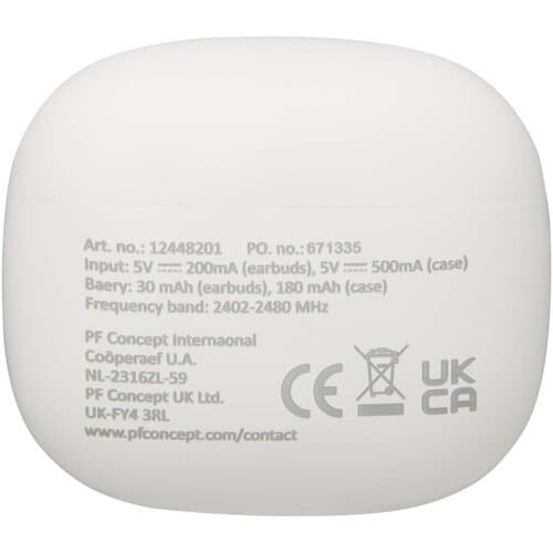 Alterf True Wireless Bluetooth® Headset aus recyceltem Kunststoff mit Silikon-Ohrstöpseln