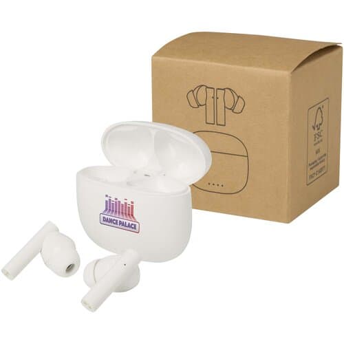 Alterf True Wireless Bluetooth® Headset aus recyceltem Kunststoff mit Silikon-Ohrstöpseln