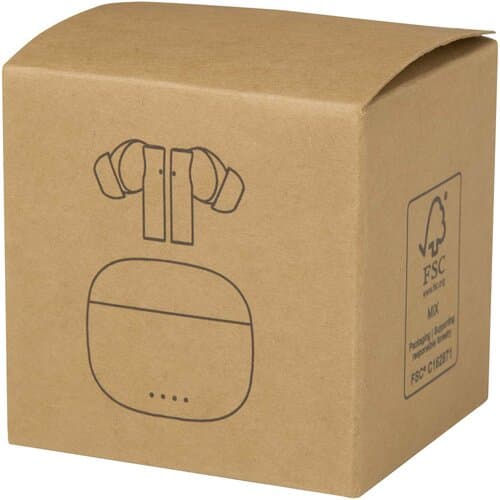 Alterf True Wireless Bluetooth® Headset aus recyceltem Kunststoff mit Silikon-Ohrstöpseln