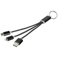Metal 3in1 Ladekabel mit Schlüsselanhänger