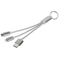 Metal 3in1 Ladekabel mit Schlüsselanhänger