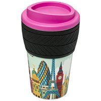 Brite-Americano® 350 ml Isolierbecher mit Schutzring Reifen-Design