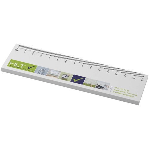 Sticky-Mate® Haftnotizen mit gedrucktem 15 cm Lineal aus recyceltem Material