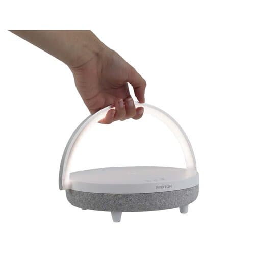 Prixton 10W 4-in-1 Bluetooth®-Lautsprecher mit LED-Licht und kabelloser Ladestation
