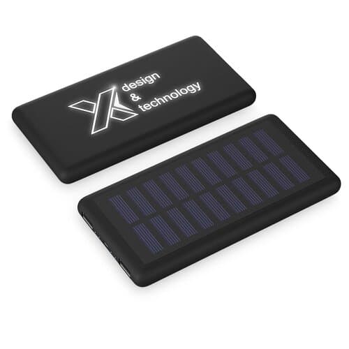 SCX.design P30 8000 mAh Solar Powerbank mit Leuchtlogo